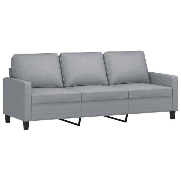 vidaXL 3-osobowa sofa z podnóżkiem, jasnoszara, 180 cm, tkaniną