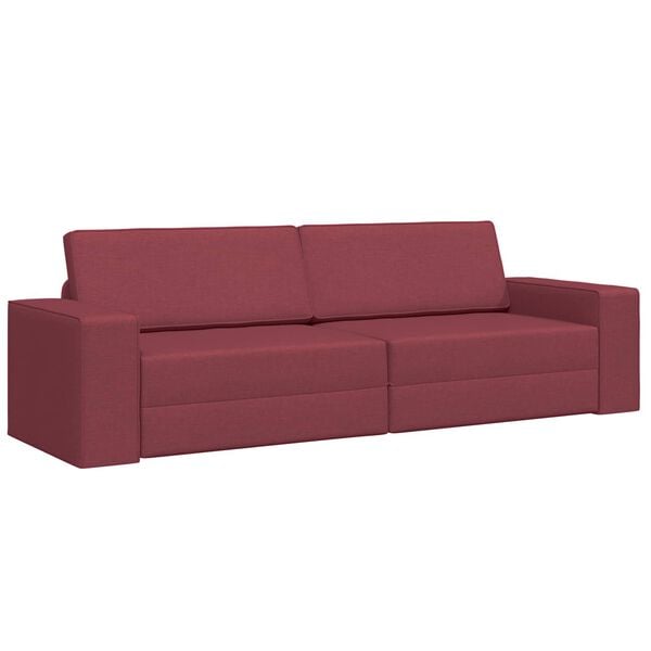 vidaXL Sofa Bed 200cm Czerwone wino tkanina