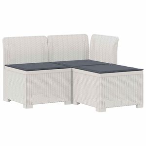 vidaXL Sofa ogrodowa 3-osobowa z poduszkami w rattanowym wyglądzie PP