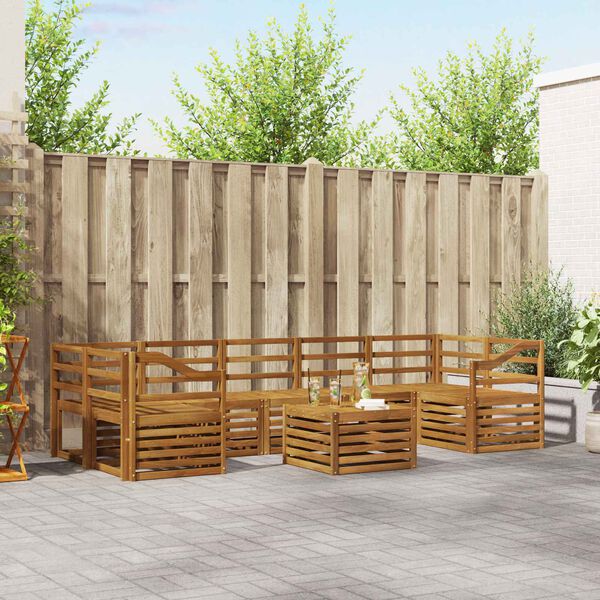 vidaXL Zestawy sof 8 pcs Naturalny Lite Drewno Akacji