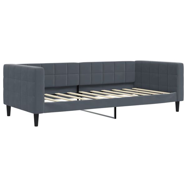 vidaXL Sofa z funkcją spania, ciemnoszara, 90x190 cm, aksamit