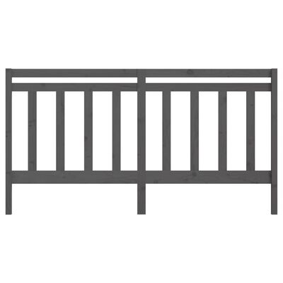 vidaXL Wezgłowie łóżka, szare, 186x4x100 cm, lite drewno sosnowe