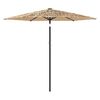 vidaXL Parasol ogrodowy z LED, stalowy słupek, brązowy, 268x268x226 cm