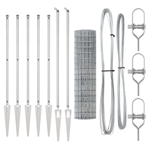 vidaXL Ogrodzenie z słupkiem Srebrny 1,4 x 10 m Stal