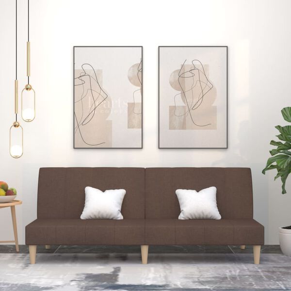 vidaXL 2-osobowa kanapa, kolor taupe, tapicerowana tkaniną