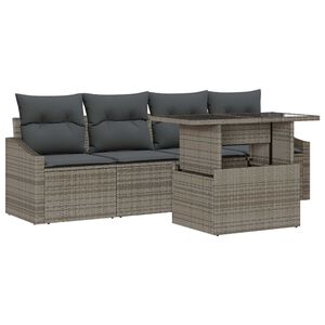 vidaXL Zestaw Sof na Ogr&oacute;d 5 szt. Szary polirattan