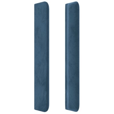 vidaXL Łóżko kontynentalne z materacem, niebieskie, aksamit, 100x200cm