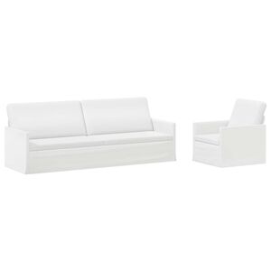 vidaXL Zestaw Sof 2 pcs Biały tkanina
