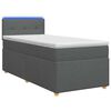 vidaXL Ł&oacute;żko Box Spring z materacem i LED ciemnoszary 90 x 190 cm