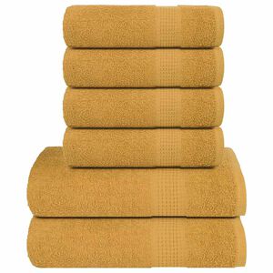 vidaXL 6-cz. zestaw ręcznik&oacute;w, FROGN, złoty, 360 g/m&sup2;