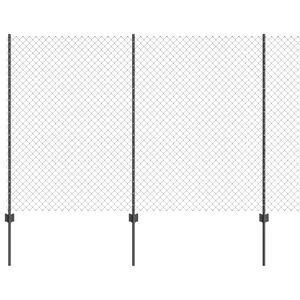 vidaXL Ogrodzenie z słupkiem Szary 1,5 x 10 m Stal i PVC