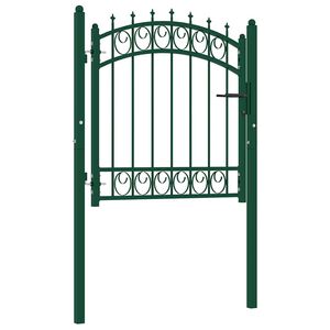 vidaXL Brama ogrodzeniowa EMMEN z kolcami stalowa 103x97 cm zielona