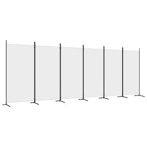 vidaXL Parawan 6-panelowy, biały, 520x180 cm, tkanina