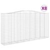 vidaXL Kosze gabionowe, 8 szt, 400x50x200/220 cm, galwanizowane żelazo