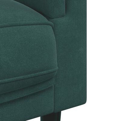 vidaXL Sofa 3-osobowa z poduszkami, ciemnozielona, aksamit