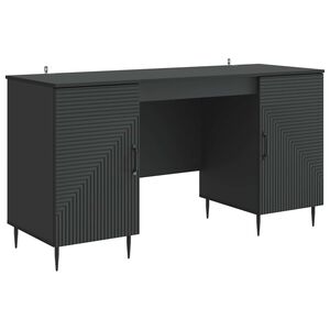 vidaXL Biurko Czarny 142,5 x 50 x 75 cm Drewno inżynieryjne