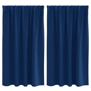 vidaXL Firany blackout z k&oacute;łkami 2 pcs Ciemnoniebieski 140 x 140 cm