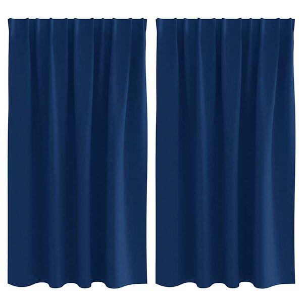 vidaXL Firany blackout z k&oacute;łkami 2 pcs Ciemnoniebieski 140 x 140 cm