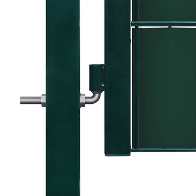 vidaXL Furtka ogrodzeniowa, PVC i stal, 100 x 204 cm, zielona
