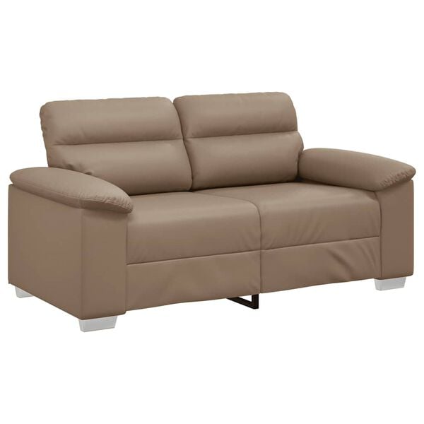 vidaXL 2-osobowa sofa Cappuccino 160x81x84 cm ze sk&oacute;ry ekologicznej