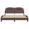 vidaXL Rama ł&oacute;żka, Viana, bez materaca, brązowa, 160x200 cm, sztuczna sk&oacute;ra