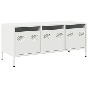 vidaXL Szafka RTV, biała, 101,5x39x43,5 cm, stal walcowana na zimno
