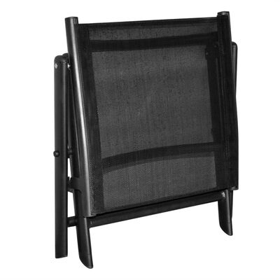 vidaXL Składane krzesła ogrodowe, 9 szt., aluminium, czarne