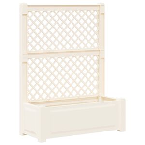 vidaXL Duża doniczka z trelą Biały 99,5 x 43 x 133,5 cm PP