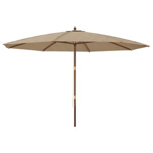 vidaXL Parasol ogrodowy na drewnianym słupku, taupe, 400x273 cm