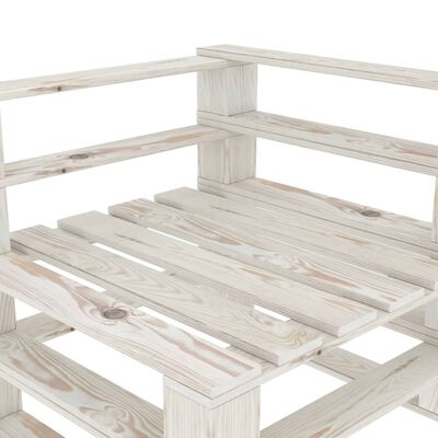 vidaXL Ogrodowa sofa 4-osobowa z palet, drewniana, biała