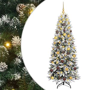 vidaXL Sztuczna choinka Biały 180 cm PVC, plastik, stal i PE