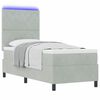 vidaXL Ł&oacute;żko z sprężyną LED z materacem Jasnoszary 80 x 200 cm tkanina