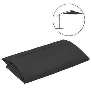 vidaXL Zamienne pokrycie parasola ogrodowego, czarne, 300 cm
