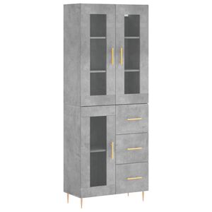 vidaXL Witrynka, szarość betonu 69,5x34x180 cm materiał drewnopochodny