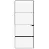 vidaXL Drzwi wewnętrzne, czarne, 83x201,5 cm, szkło i aluminium