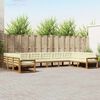 vidaXL Zestaw sof na zewnątrz z poduszką 10 pcs Naturalny i Kremowy