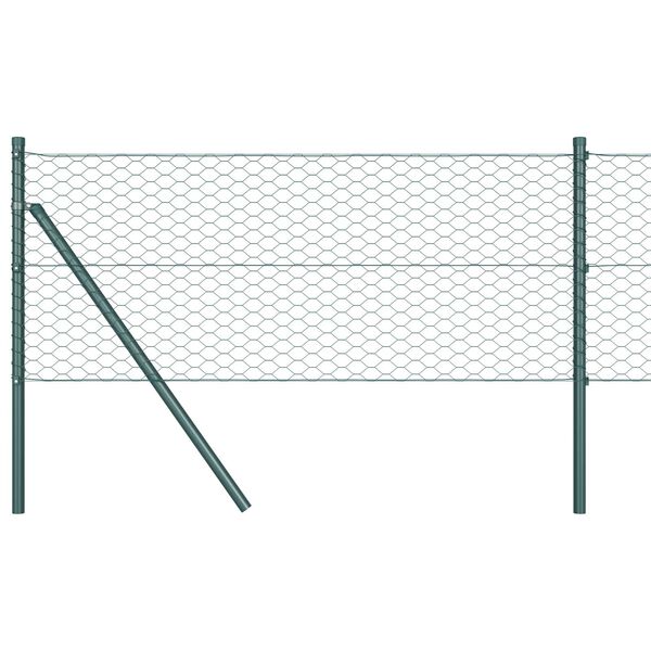 vidaXL Ogrodzenie heksagonalne Zielony 0.6 x 25 m Stal