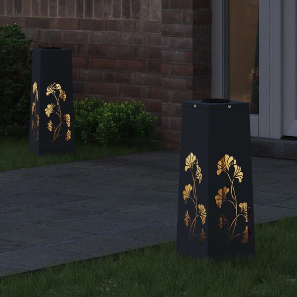 vidaXL Słoneczna LED lampa na ścieżkę 2 pcs Antracyt