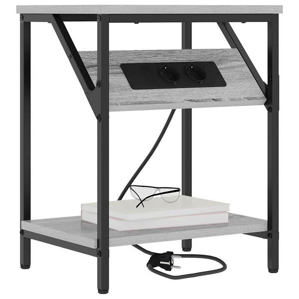 vidaXL Szafka Nocna Szary Sonoma 38 x 30 x 48 cm