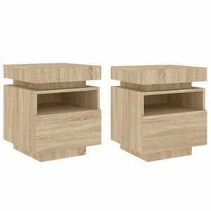 vidaXL Szafki nocne z LED, 2 szt., dąb sonoma, 40x39x48,5 cm