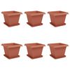 vidaXL Doniczki 6 pcs Czerwony ceglasty 38 x 38 x 30 cm