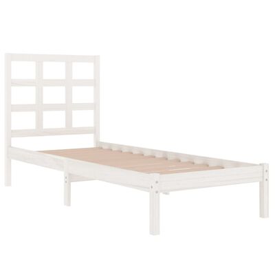 vidaXL Rama łóżka, biała, lite drewno, 100 x 200 cm