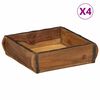 vidaXL Taca 4 szt. Brązowy 29 x 31 x 10 cm Lite Drewno Recyklingowe