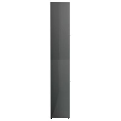 vidaXL Szafka łazienkowa, szara, wysoki połysk, 30x30x183,5 cm, płyta
