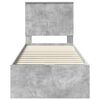 vidaXL Ramka ł&oacute;żka Betonowy szary 75 x 190 cm Drewno inżynieryjne