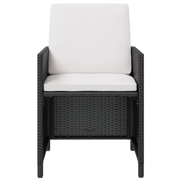 vidaXL 5-cz. zestaw mebli ogrodowych, rattan PE i akacja, czarny