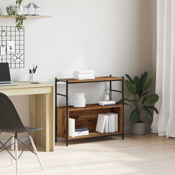 vidaXL Półka na książki Wędzony dąb 80 x 30 x 78.5 cm