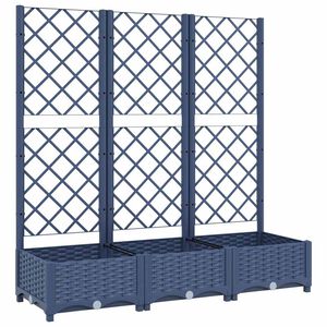 vidaXL Donica ogrodowa z kratką, niebieskoszara, 120x40x121,5 cm, PP
