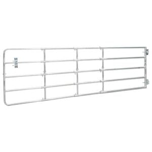 vidaXL Brama do zagrody, 5 pręt&oacute;w, stal, (150-400)x90 cm, srebrna