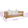 vidaXL 3-osobowa sofa z poduszkami, naturalny rattan